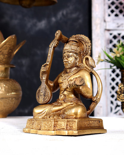 Unique Brass Bhajan Hanuman Idol | Height: 5.5 inch