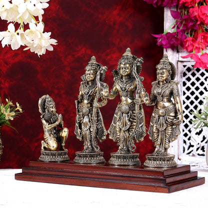 Brass Superfine Ram Darbar on Wooden Base 10 inch