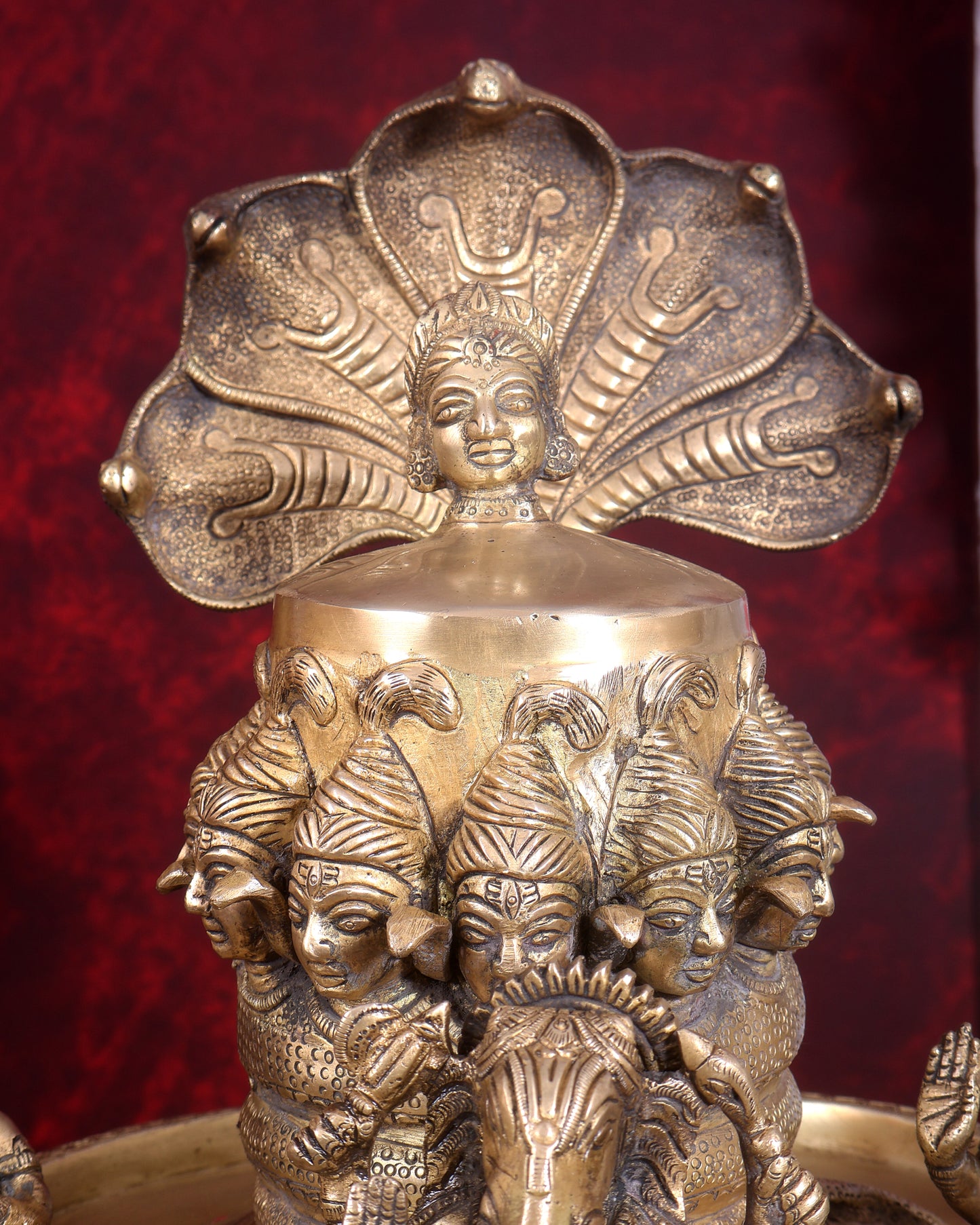 Majestic Large Pure Brass Lord Shiva Family on Shiva Lingam 21 inch
