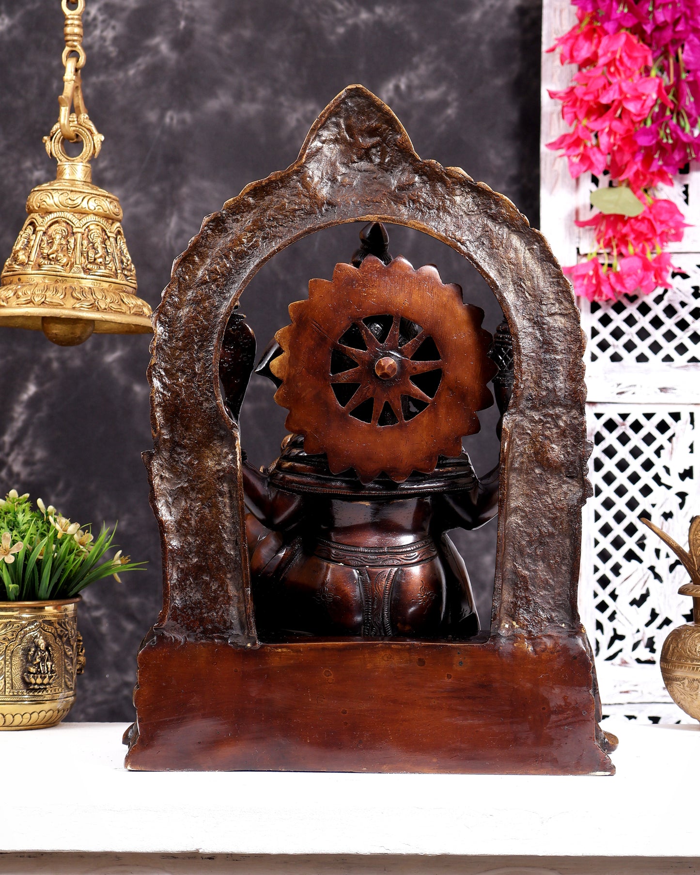 Pure Brass Ganesha statue copper tone 17 inch tall