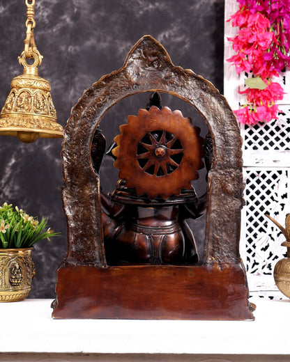 Pure Brass Ganesha statue copper tone 17 inch tall