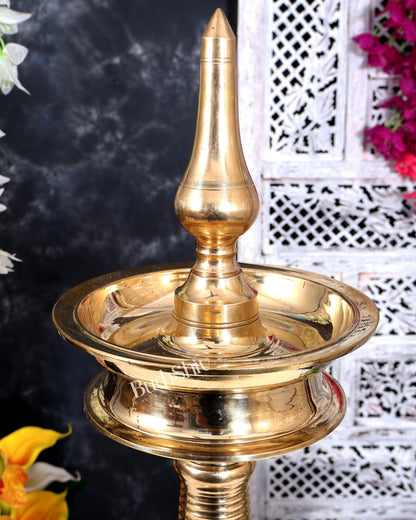 Brass Kerala Lamp Nilavilakku — Traditional Diya 26 inch