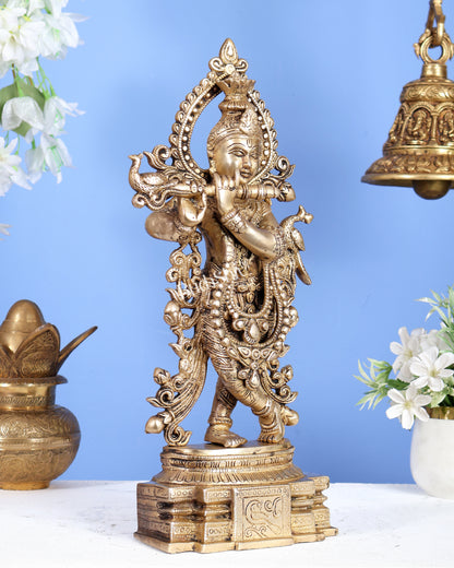 Brass Handcrafted Lord Krishna Idol 15 inches