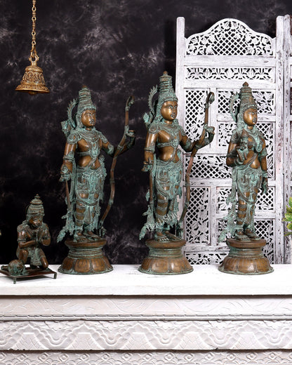 Pure Bronze Ramar Set (Ram Darbar) – Vintage Chola Patina 29", 85 kgs