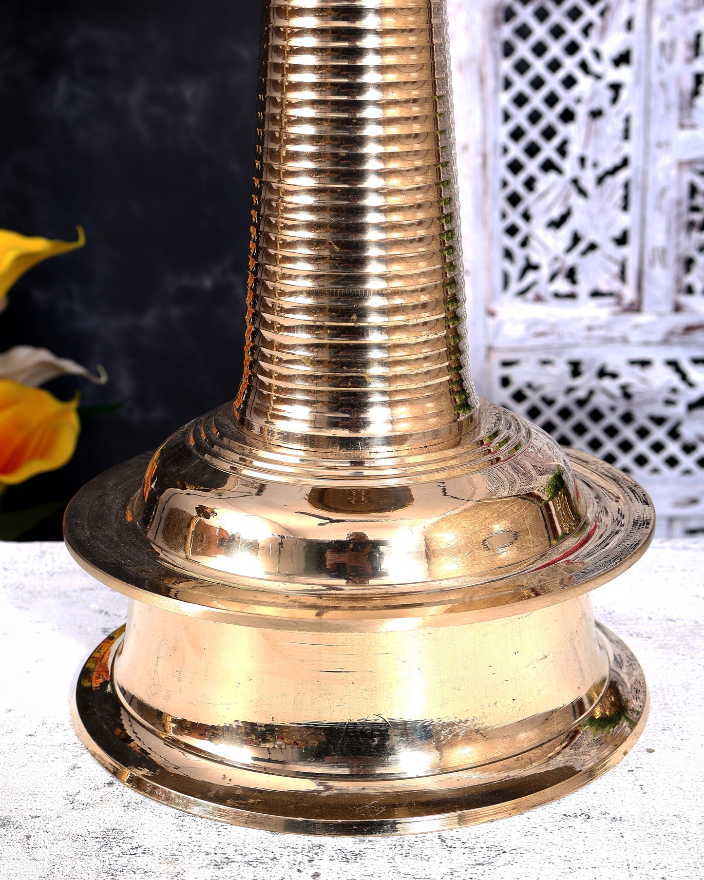 Brass Kerala Lamp Nilavilakku — Traditional Diya 26 inch
