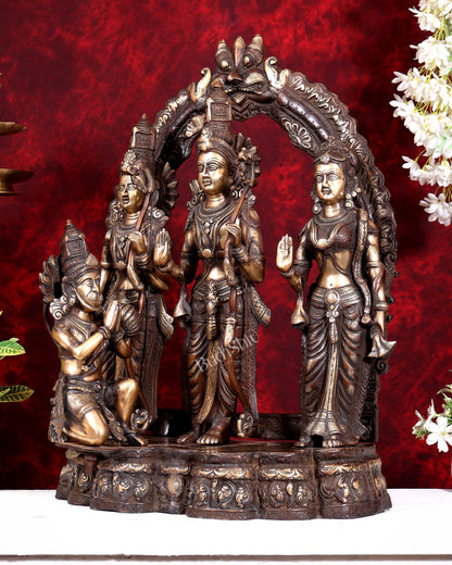 Brass Large Ram Darbar Statue — Dual-Tone Copper Gold Finish with Prabhavali 25.5 inch