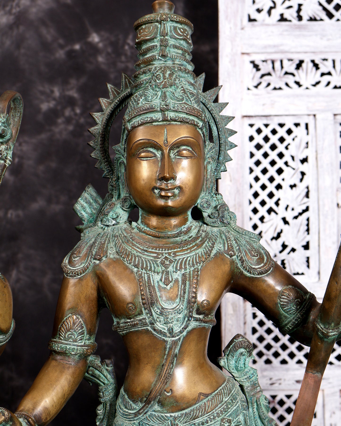 Pure Bronze Ramar Set (Ram Darbar) – Vintage Chola Patina 29", 85 kgs