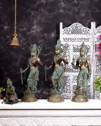 Pure Bronze Ramar Set (Ram Darbar) – Vintage Chola Patina 29", 85 kgs