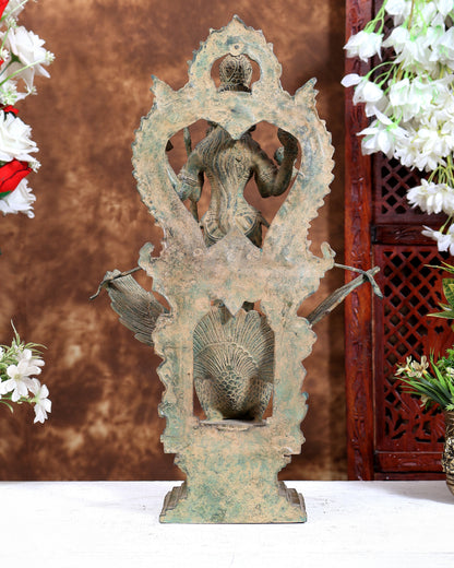 Bronze Saraswati Statue on Swan | Lost Wax Museum Grade Art