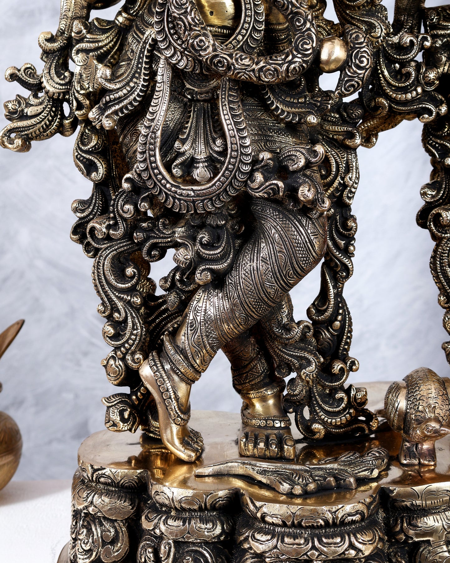 Brass Radha krishna Idols together on same base 29 inch large