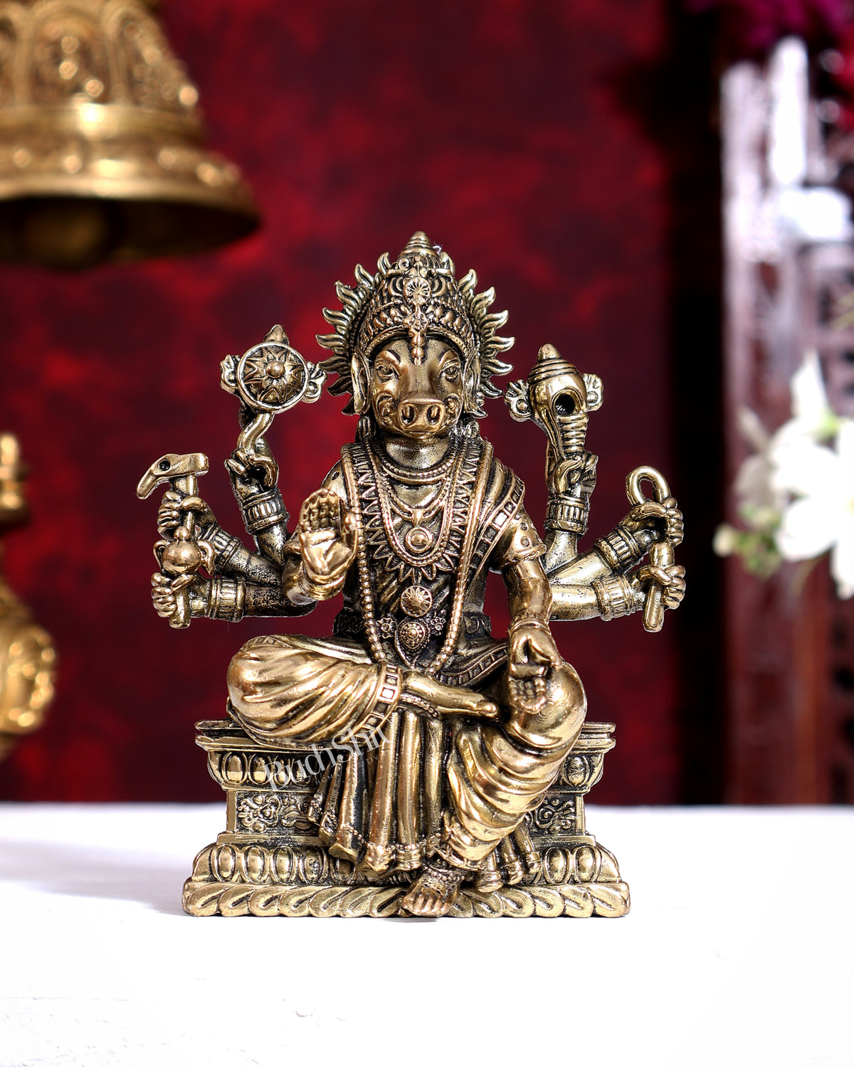 Brass Superfine Goddess Varahi Amman — Hollow Casted Idol 4.5 inch