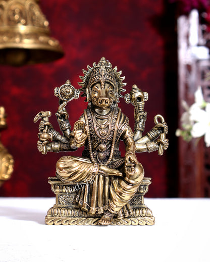 Brass Superfine Goddess Varahi Amman — Hollow Casted Idol 4.5 inch