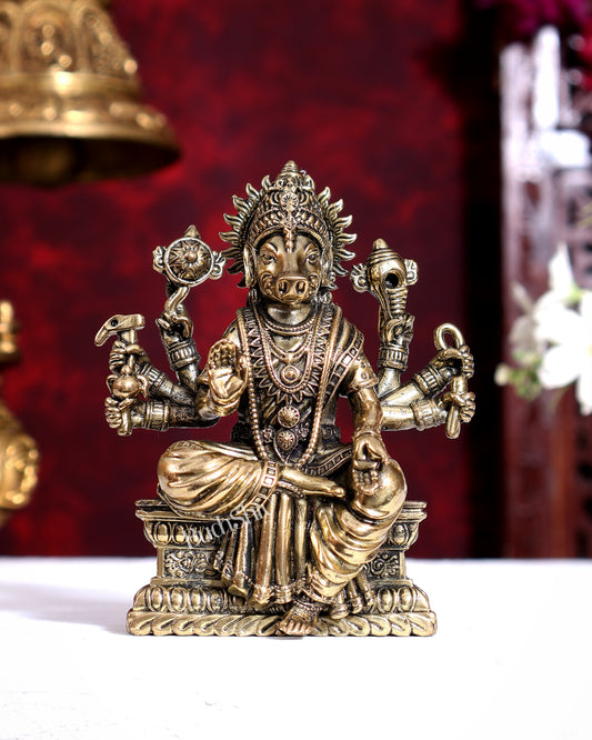 Brass Superfine Goddess Varahi Amman — Hollow Casted Idol 4.5 inch
