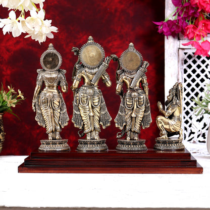 Brass Superfine Ram Darbar on Wooden Base 10 inch
