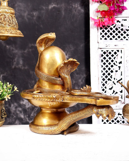 Pure brass Naga Shiva lingam 14 inch rare find