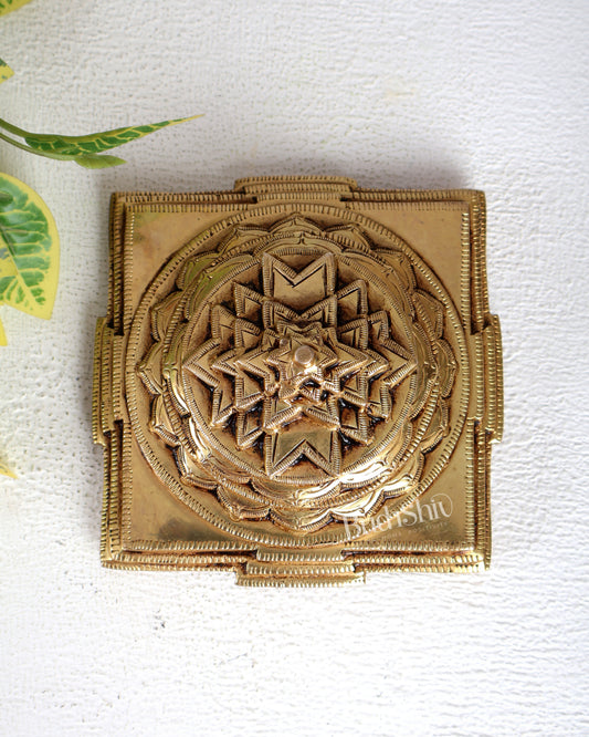 Brass Meru Shri Yantra – Superfine Quality Sacred Vastu & Prosperity Yantra
