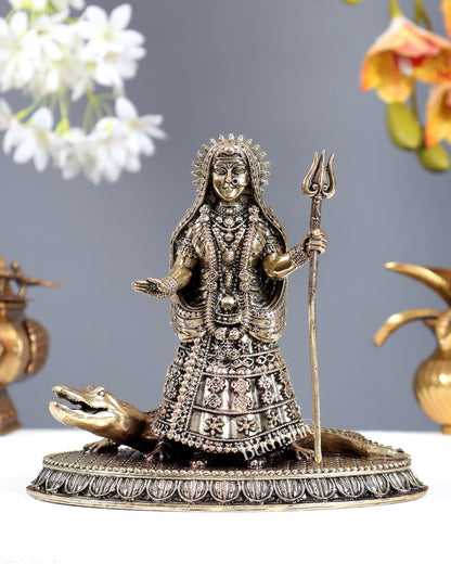 Brass Superfine Khodiyar Maa Idol – Sacred Hindu Goddess Murti for Home Temple (6.5 Inches)