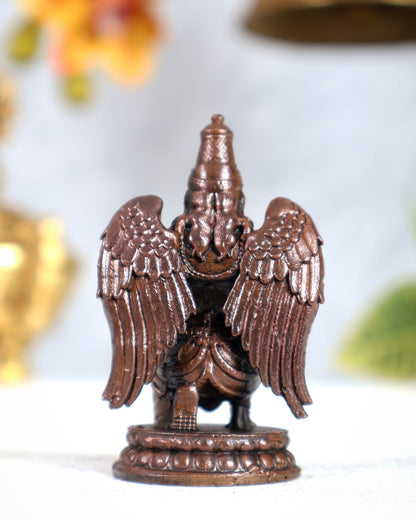 Pure Copper Garuda Statue – Sacred Vehicle of Lord Vishnu Idol (2.5 Inches)