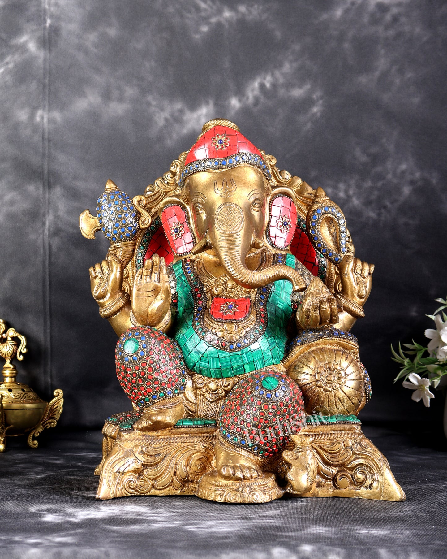 Brass Ganesha Statue - 13 inch