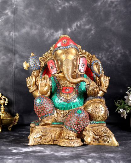 Brass Ganesha Statue - 13 inch