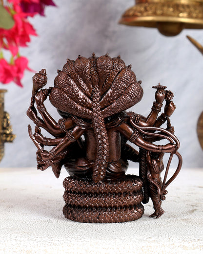 Pure Copper Ugra Narasimha Slaying Hiranyakashipu with Bhakt Prahlad – Solid Masterpiece Sculpture (5 Inches)