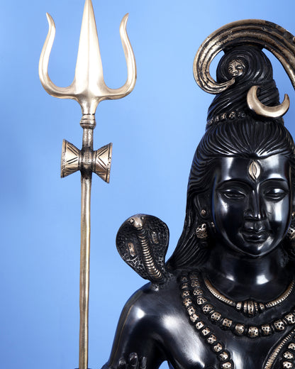 Lord Shiva Brass Idol gangadhar - 20" black edition