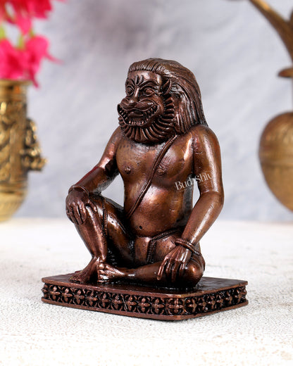 Pure Copper Shanta Narasimha Idol – Divine Peaceful Form of Lord Narasimha (4 Inches)