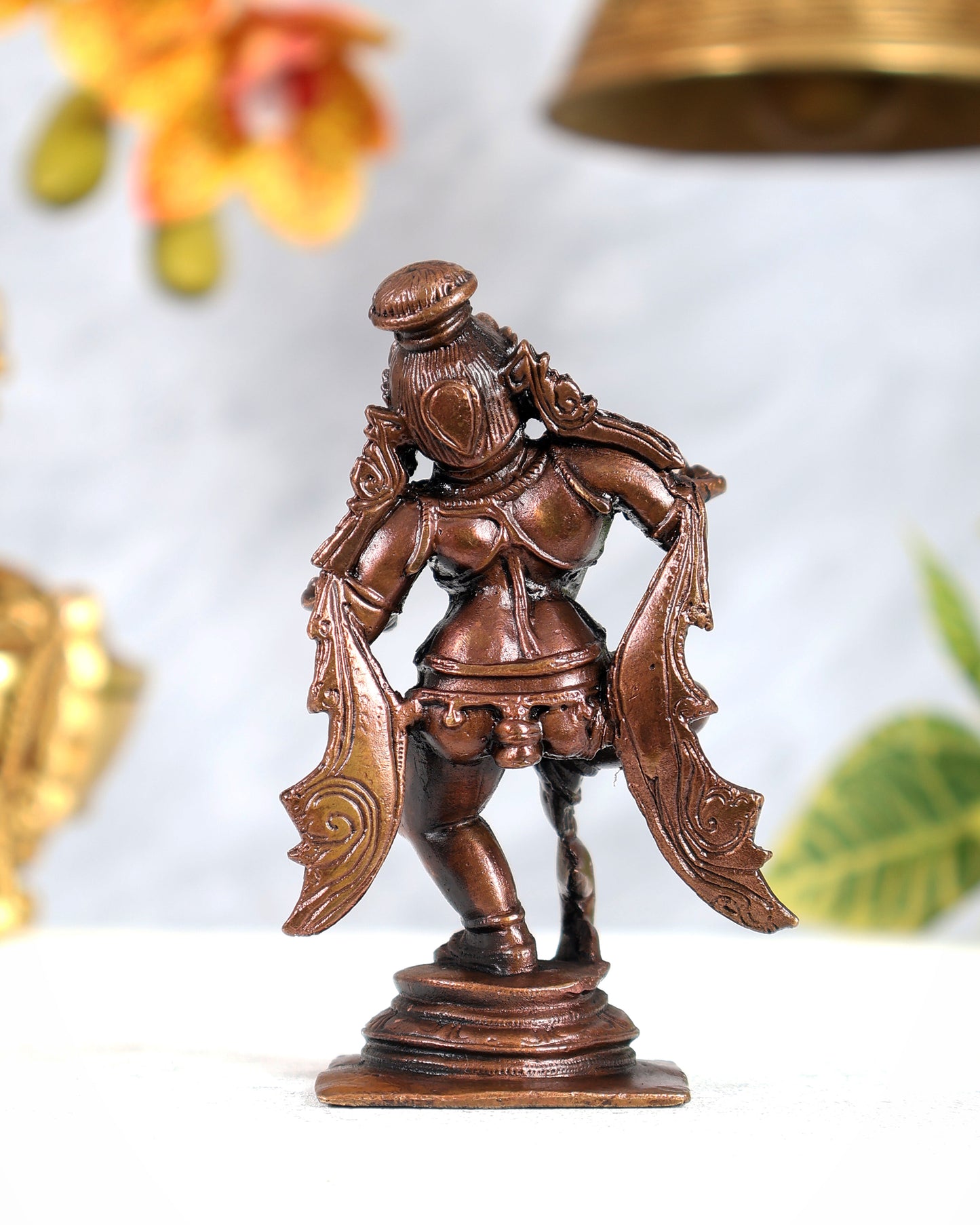 Pure Copper Dancing Krishna Gopala Idol – Divine Venugopala Sculpture (3.5 Inches)