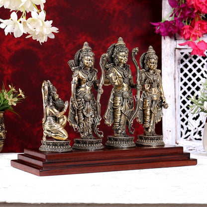 Brass Superfine Ram Darbar on Wooden Base 10 inch