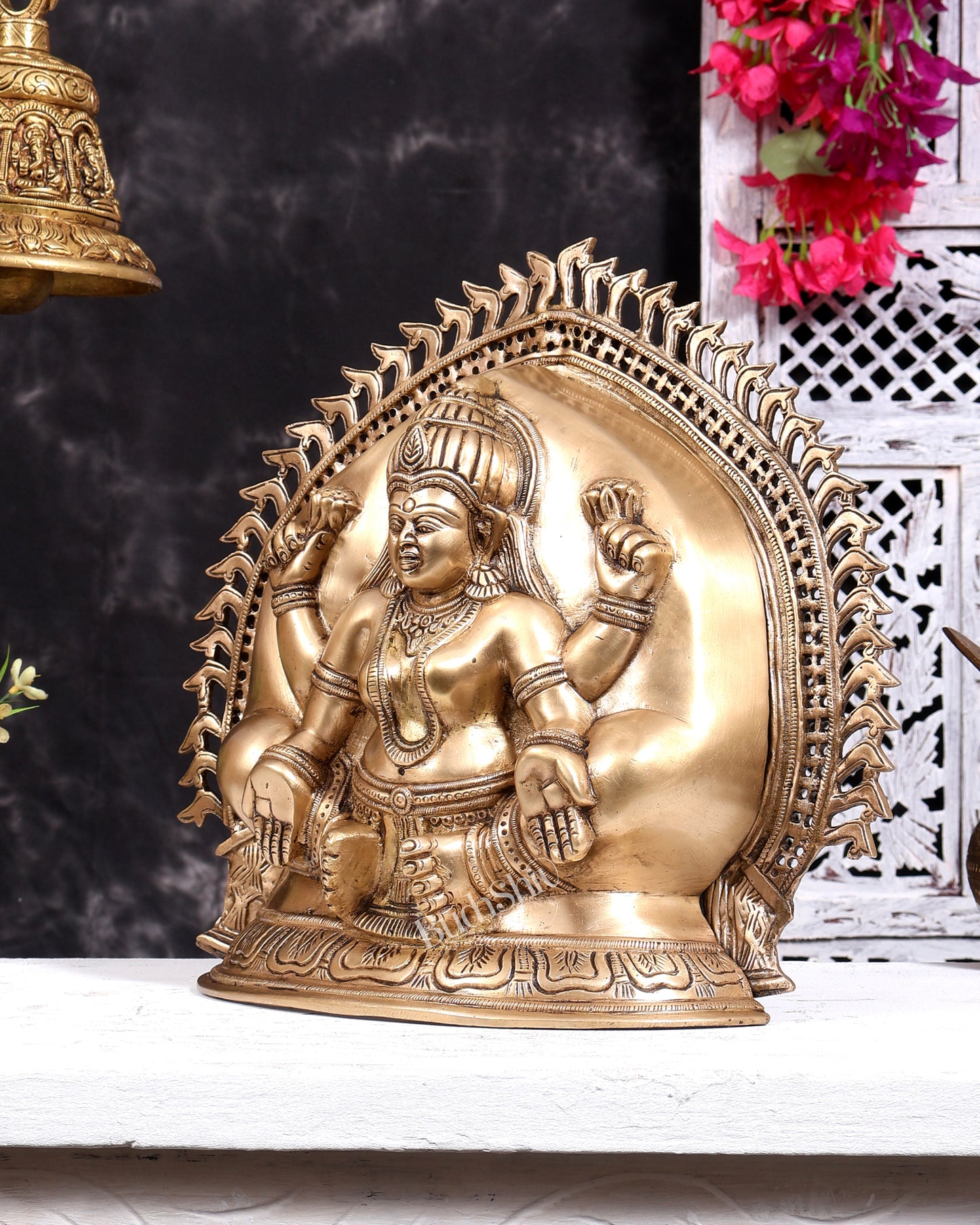 Brass Goddess Lakshmi Pindi Roopam 3D Wall Hanging 12 inch