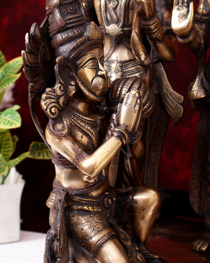 Brass Large Ram Darbar Statue — Dual-Tone Copper Gold Finish with Prabhavali 25.5 inch
