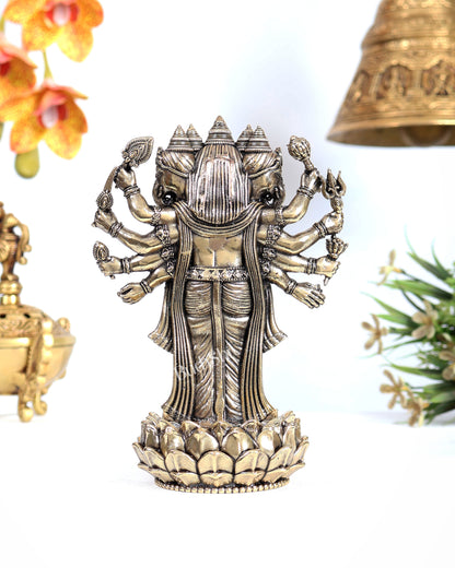 Brass Standing Panchmukhi Ganesha on Lotus – Superfine Divine Sculpture (6.2 Inches)