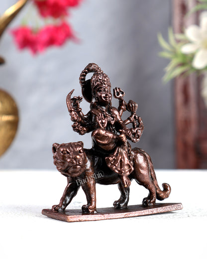 Pure Copper Goddess Durga Solid Idol