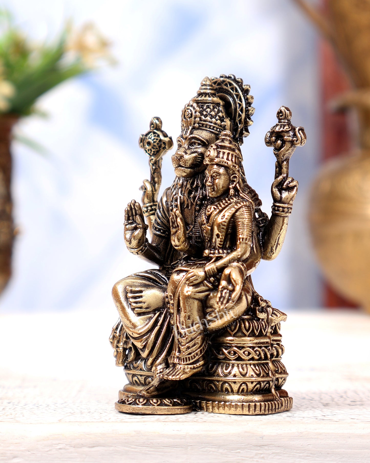 Brass Superfine Lakshmi Narasimha Swamy Idol | Highly Detailed Miniature 3 inch