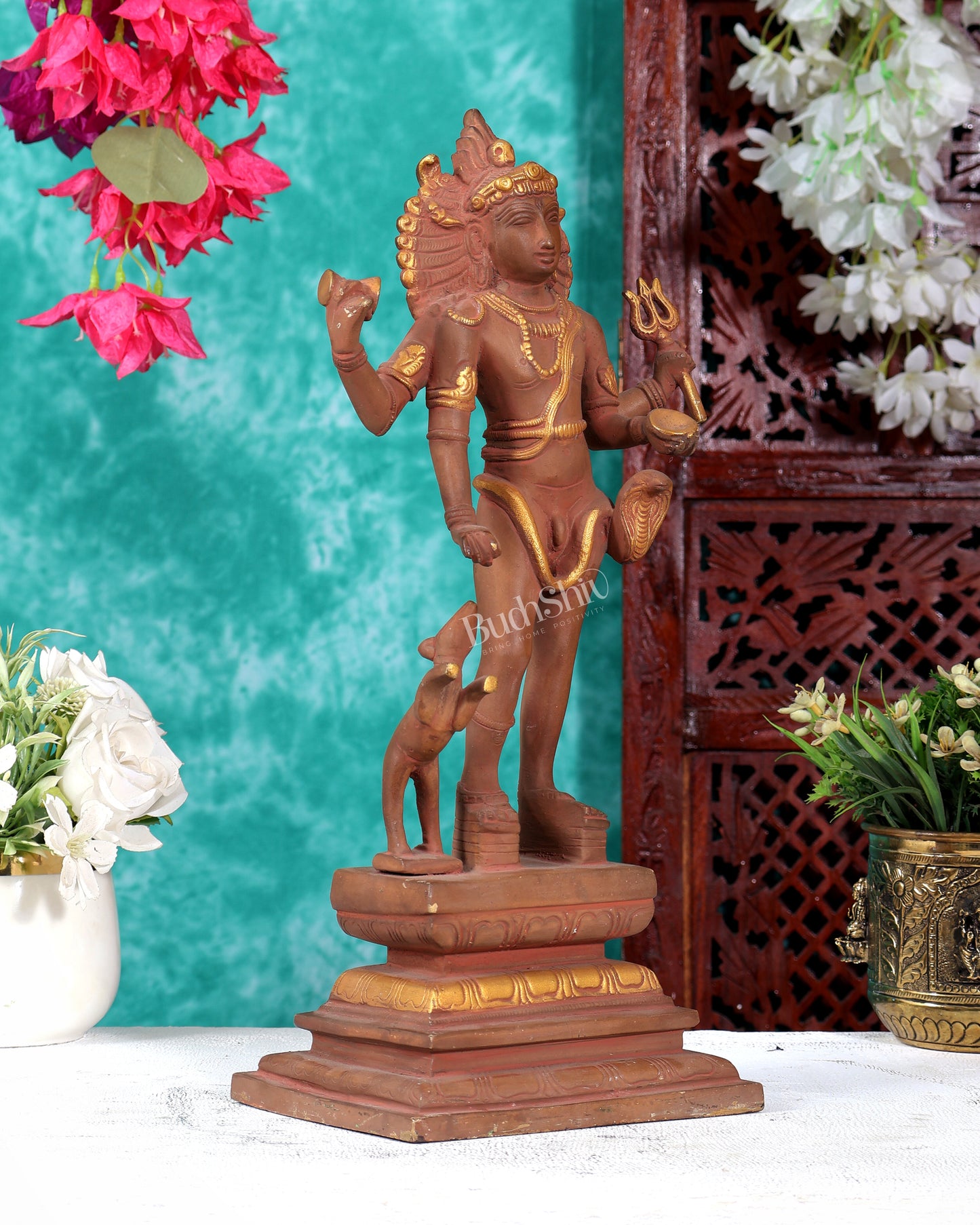 Bhikshasthana Shiva Kaal Bhairava Brass Statue | Height: 14.5 inch Earthy finish