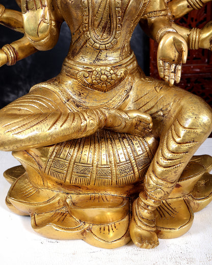 Brass Superfine Large Varahi Devi on Lotus Idol 18.5 inch