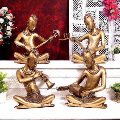 Brass Set of 4 Tansen Musicians – 18 Inch
