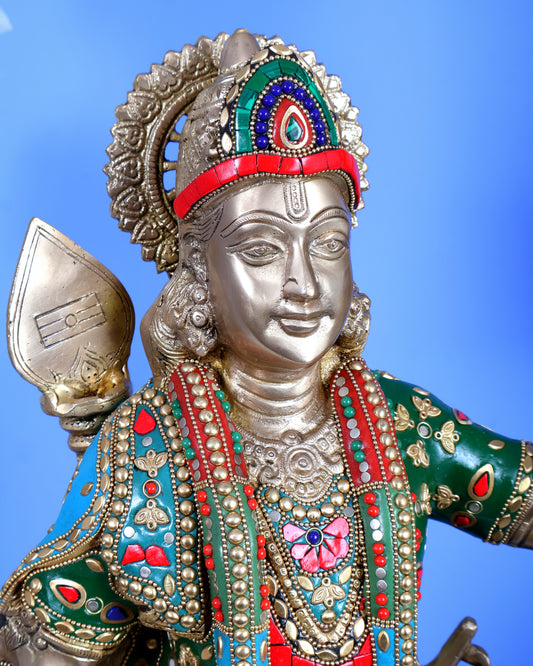 Handcrafted Brass Lord Rama Statue with Bow and Arrow – 26 Inch