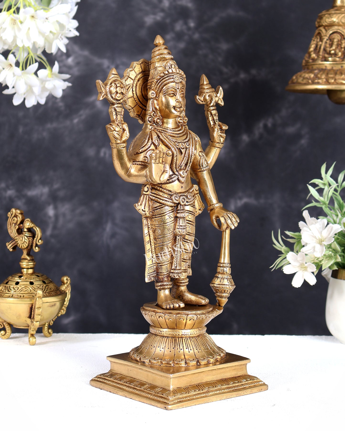 Pure Superfine Brass Vishnu  Idol 12.5" Height