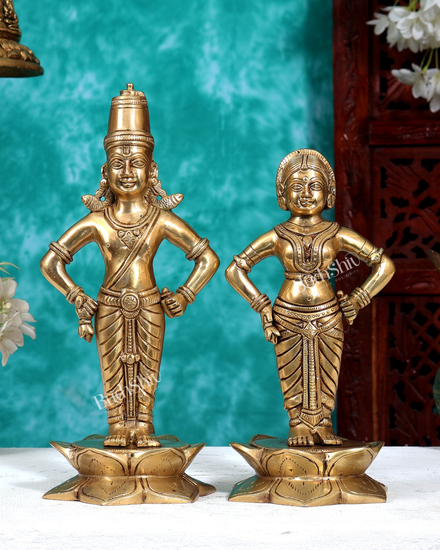 Brass Superfine Vitthal Rukmani Idol 10 inch