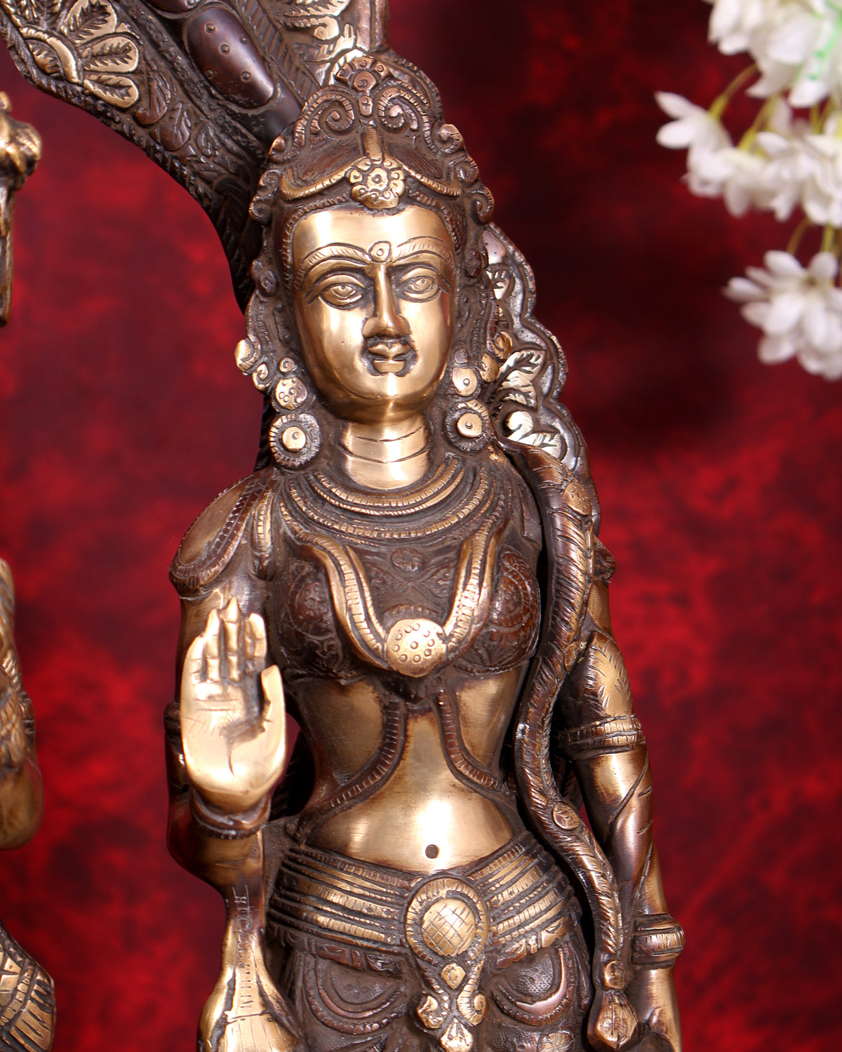 Brass Large Ram Darbar Statue — Dual-Tone Copper Gold Finish with Prabhavali 25.5 inch
