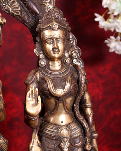 Brass Large Ram Darbar Statue — Dual-Tone Copper Gold Finish with Prabhavali 25.5 inch