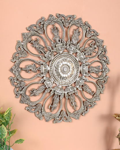 Premium Brass Round Dashavatar Wall Hanging – Handcrafted Lord Vishnu Wall Décor 20 inch