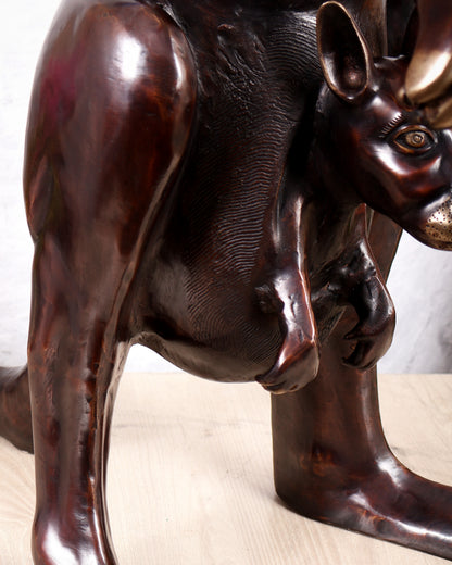 Brass Large Kangaroo with Baby Joey Sculpture – Handcrafted Wildlife Masterpiece (34 Inches)
