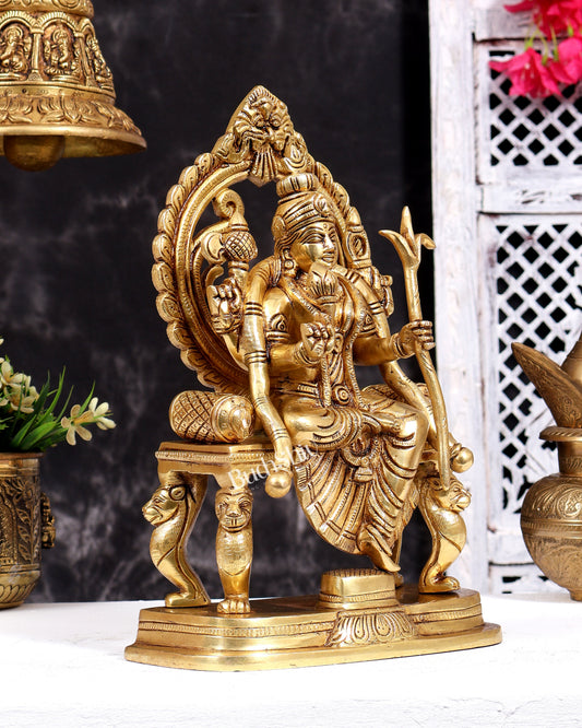 Brass Rajarajeshwari Lalita Tripura Sundari Statue 12 inch