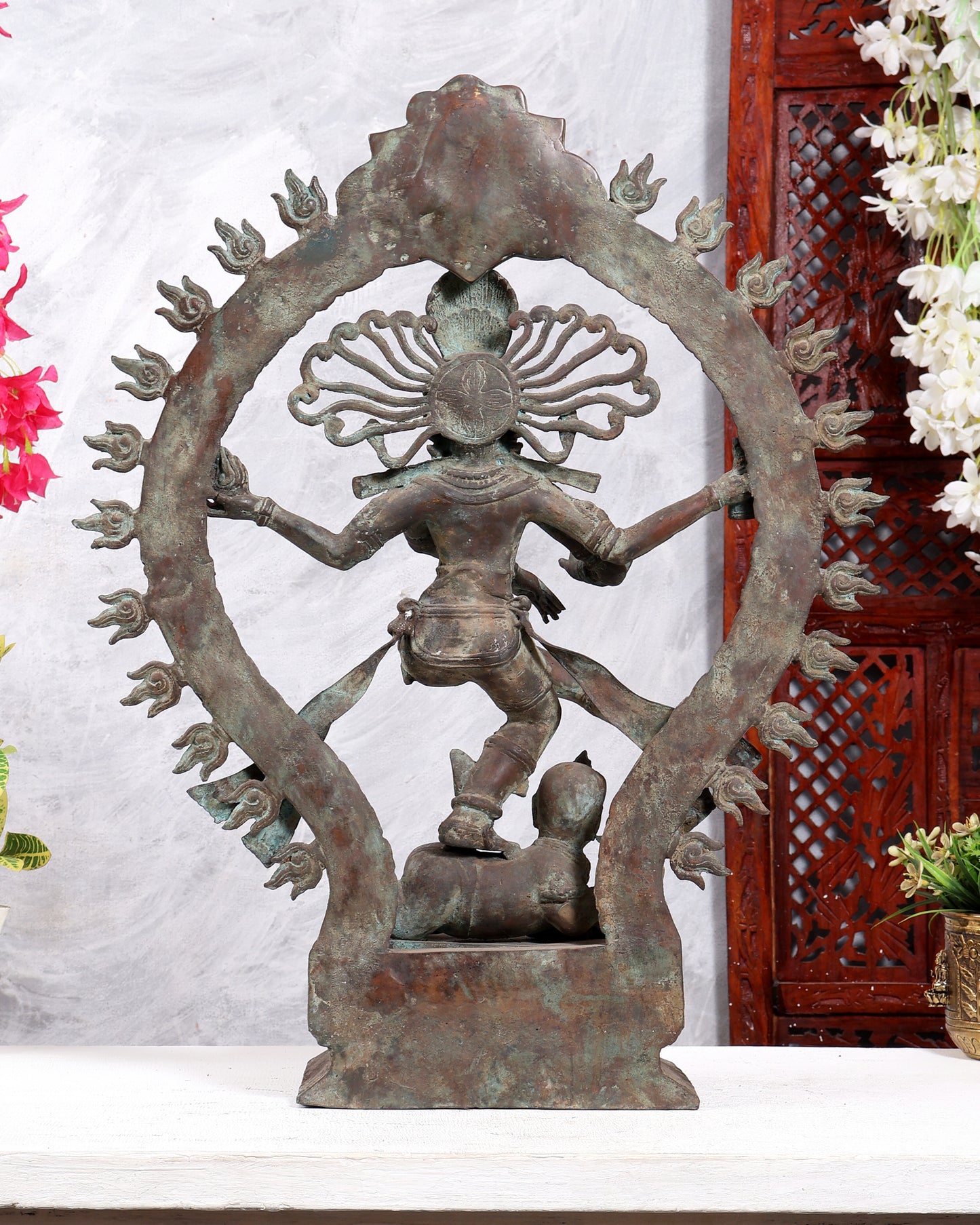 Handcrafted Bronze Nataraja – Dancing Shiva Vintage Indonesian Sculpture 22 inch