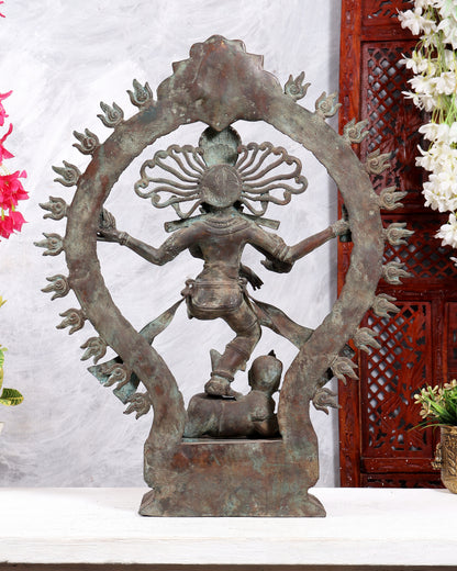 Handcrafted Bronze Nataraja – Dancing Shiva Vintage Indonesian Sculpture 22 inch