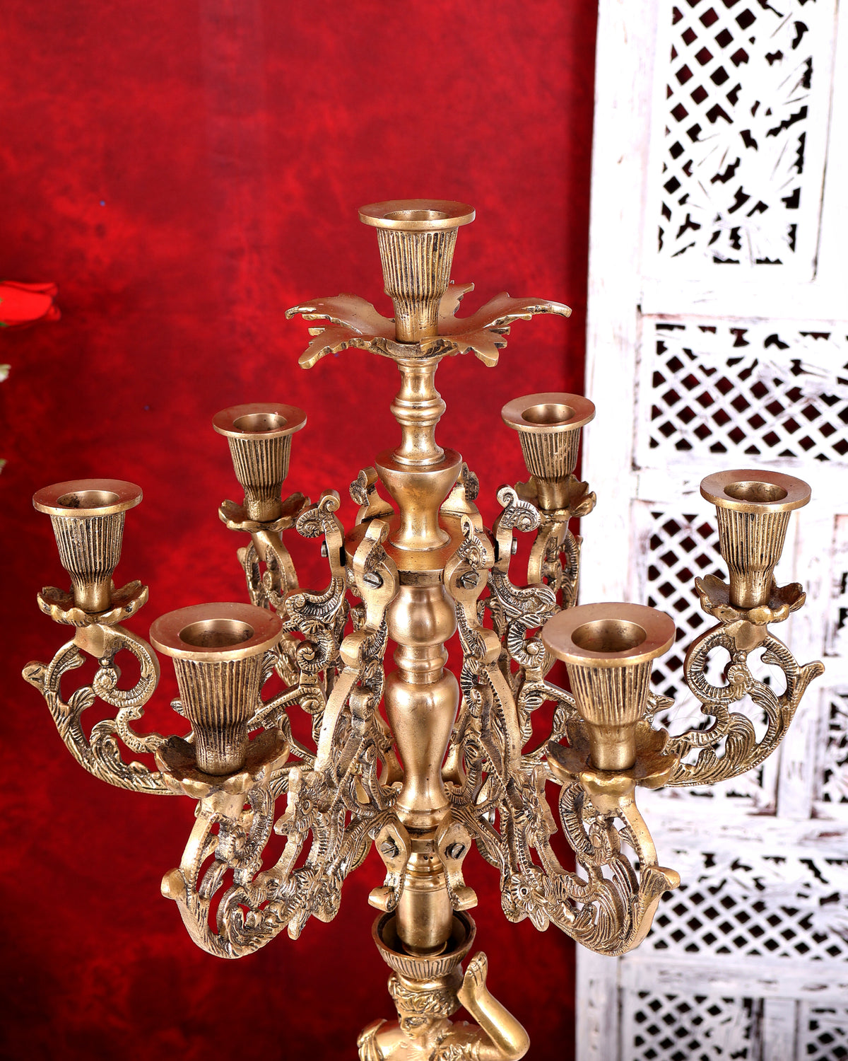 Large Brass English Lady Candle Holder Classical Decor 24 inch