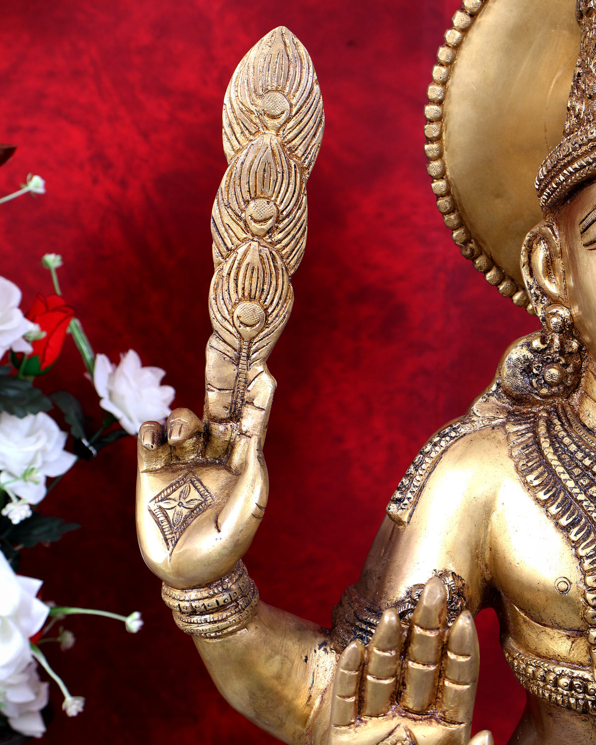 Pure Brass Lord Kartikeya (Murugan Swamy) Large Statue – Temple Grade Divine Artefact 49 inch