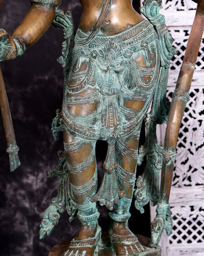 Pure Bronze Ramar Set (Ram Darbar) – Vintage Chola Patina 29", 85 kgs